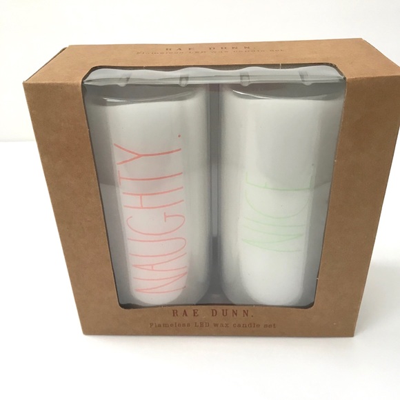 ❤️💚New Rae Dunn Naughty & Nice Flameless Candles - Picture 4 of 11